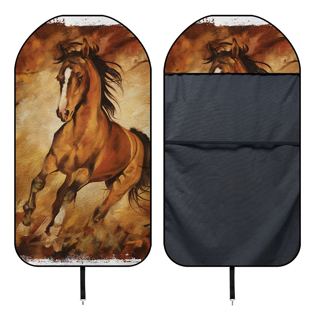 Brown Horse Painting Print Waterproof Car Seat Cover