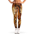 Brown Horse Painting Print Women's Leggings