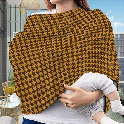 Brown Houndstooth Pattern Print Baby Seat Cover