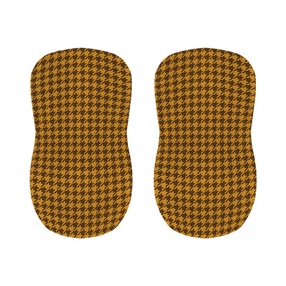 Brown Houndstooth Pattern Print Bar Stool Covers