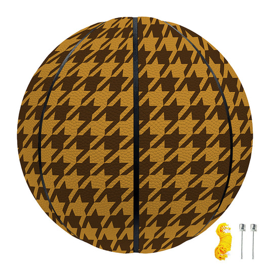 Brown Houndstooth Pattern Print Basketball