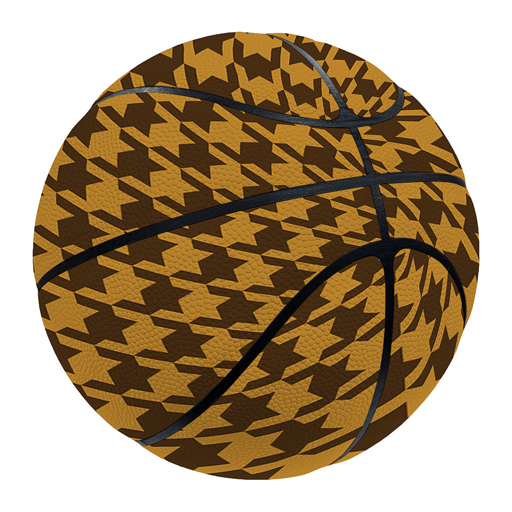 Brown Houndstooth Pattern Print Basketball