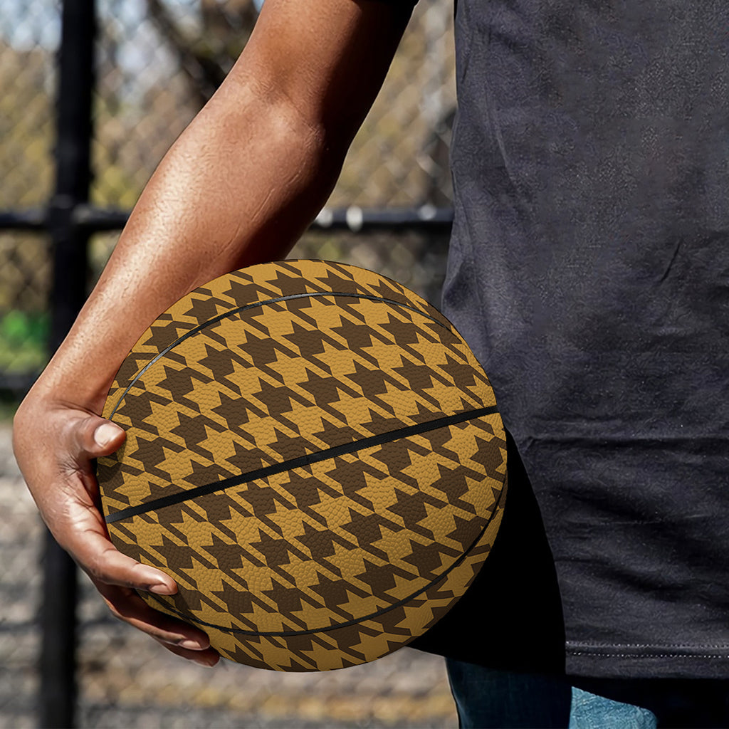 Brown Houndstooth Pattern Print Basketball
