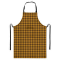 Brown Houndstooth Pattern Print Bib Apron With Pocket