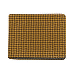 Brown Houndstooth Pattern Print Bifold Wallet