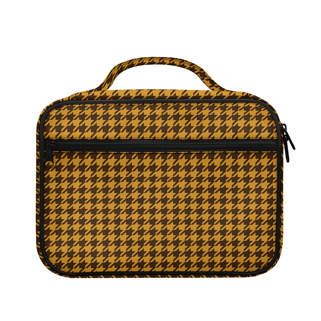 Brown Houndstooth Pattern Print Briefcase Bible Bag