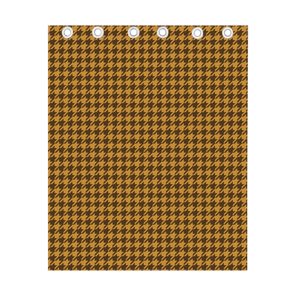 Brown Houndstooth Pattern Print Curtain