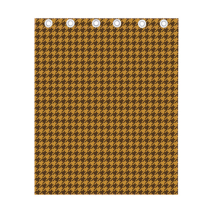 Brown Houndstooth Pattern Print Curtain