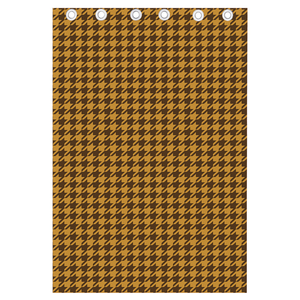 Brown Houndstooth Pattern Print Curtain