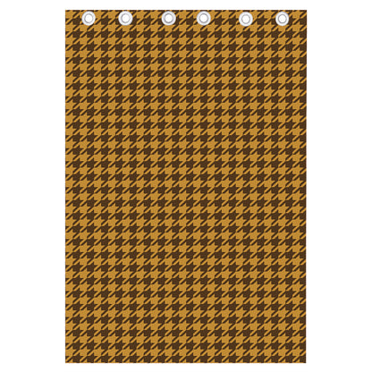 Brown Houndstooth Pattern Print Curtain