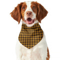 Brown Houndstooth Pattern Print Dog Bandana
