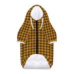 Brown Houndstooth Pattern Print Dog Zip Up Hoodie
