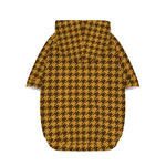 Brown Houndstooth Pattern Print Dog Zip Up Hoodie
