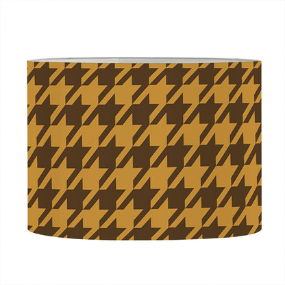 Brown Houndstooth Pattern Print Drum Lamp Shade