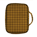 Brown Houndstooth Pattern Print Front Pocket Bible Bag