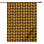 Brown Houndstooth Pattern Print House Flag