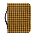 Brown Houndstooth Pattern Print Leather Bible Cover