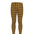 Brown Houndstooth Pattern Print Men's Leggings