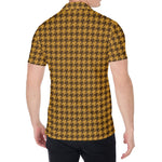 Brown Houndstooth Pattern Print Men's Shirt