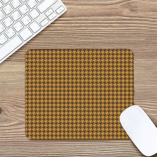 Brown Houndstooth Pattern Print Mouse Pad