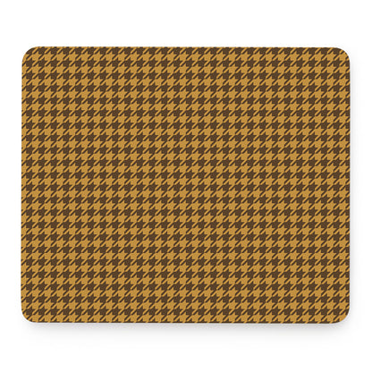 Brown Houndstooth Pattern Print Mouse Pad