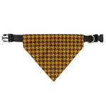 Brown Houndstooth Pattern Print Over The Collar Dog Bandana