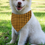 Brown Houndstooth Pattern Print Over The Collar Dog Bandana