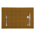 Brown Houndstooth Pattern Print Placemat