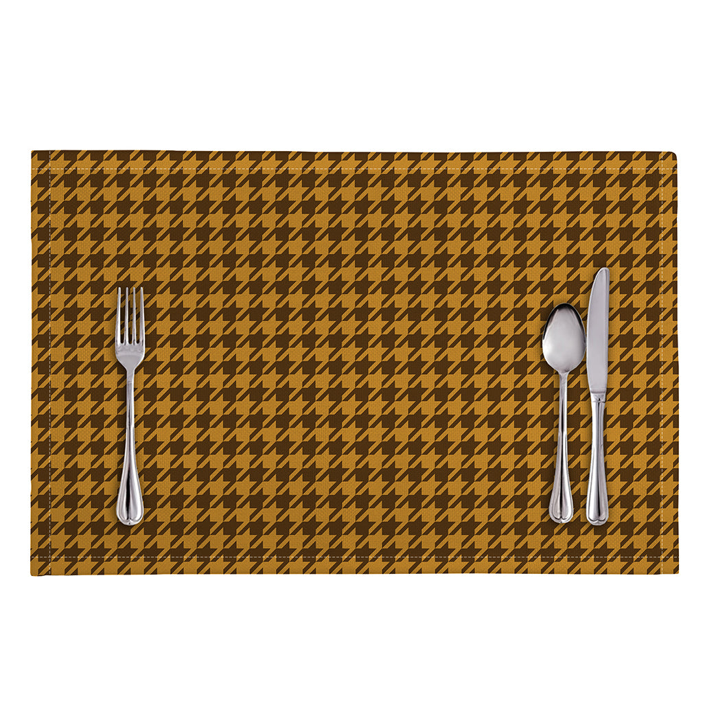Brown Houndstooth Pattern Print Placemat