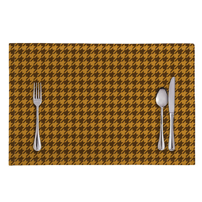 Brown Houndstooth Pattern Print Placemat