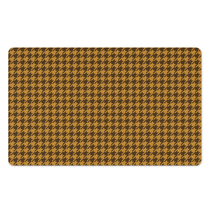 Brown Houndstooth Pattern Print Polyester Doormat