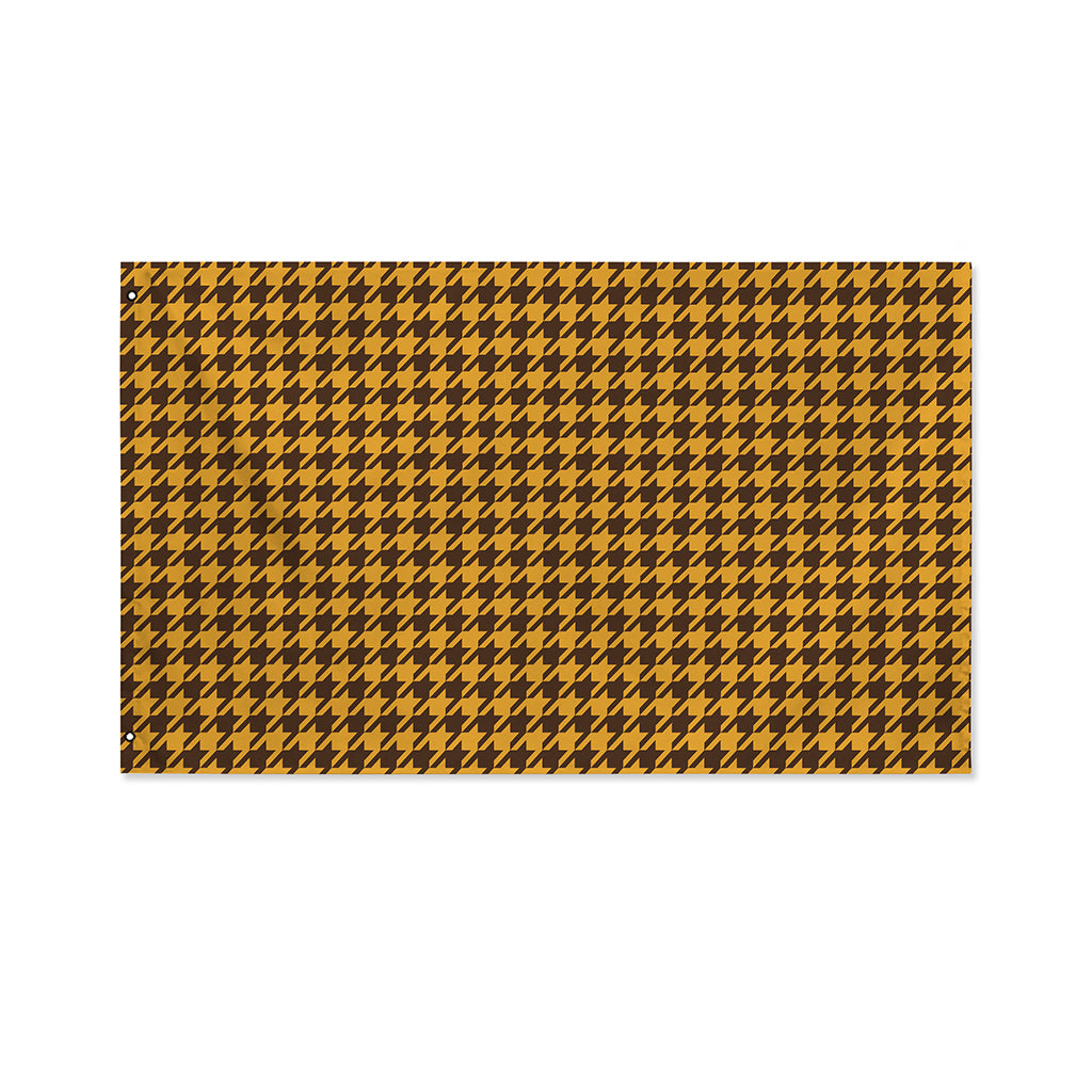 Brown Houndstooth Pattern Print Polyester Flag