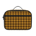 Brown Houndstooth Pattern Print Portable Lunch Bag