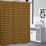 Brown Houndstooth Pattern Print Premium Shower Curtain