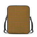 Brown Houndstooth Pattern Print Rectangular Crossbody Bag