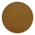 Brown Houndstooth Pattern Print Round Blanket