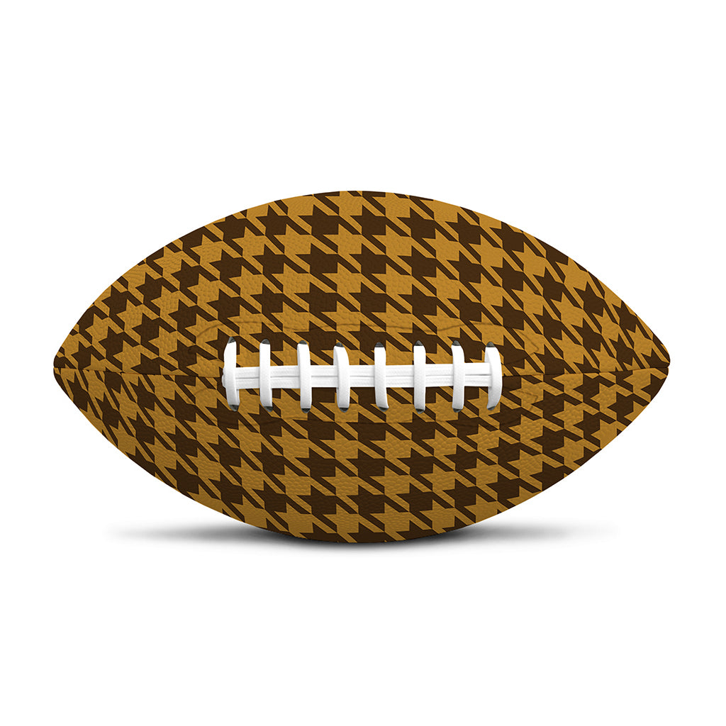 Brown Houndstooth Pattern Print Rugby Ball