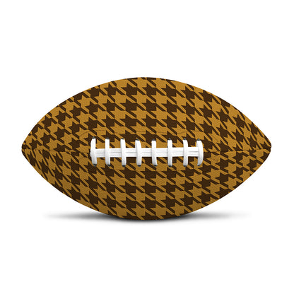 Brown Houndstooth Pattern Print Rugby Ball