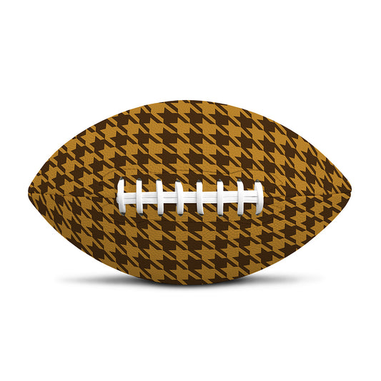 Brown Houndstooth Pattern Print Rugby Ball