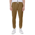 Brown Houndstooth Pattern Print Joggers