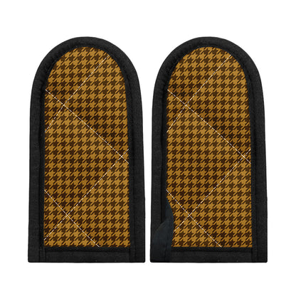 Brown Houndstooth Pattern Print Skillet Handle Cover