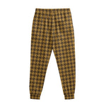 Brown Houndstooth Pattern Print Sweatpants