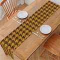 Brown Houndstooth Pattern Print Table Runner