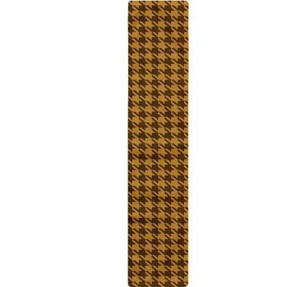 Brown Houndstooth Pattern Print Table Runner