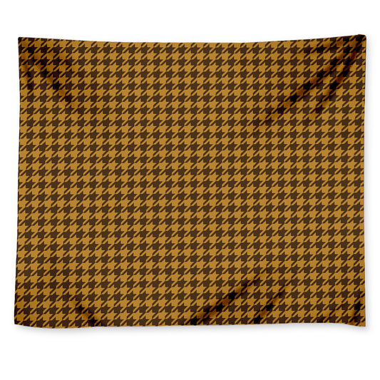 Brown Houndstooth Pattern Print Tapestry