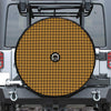 Brown Houndstooth Pattern Print Tire Cover With Camera Hole