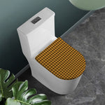 Brown Houndstooth Pattern Print Toilet Lid Cover