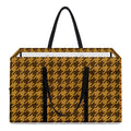 Brown Houndstooth Pattern Print Utility Tote Bag