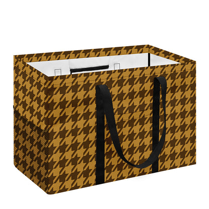 Brown Houndstooth Pattern Print Utility Tote Bag
