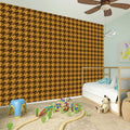 Brown Houndstooth Pattern Print Wall Sticker